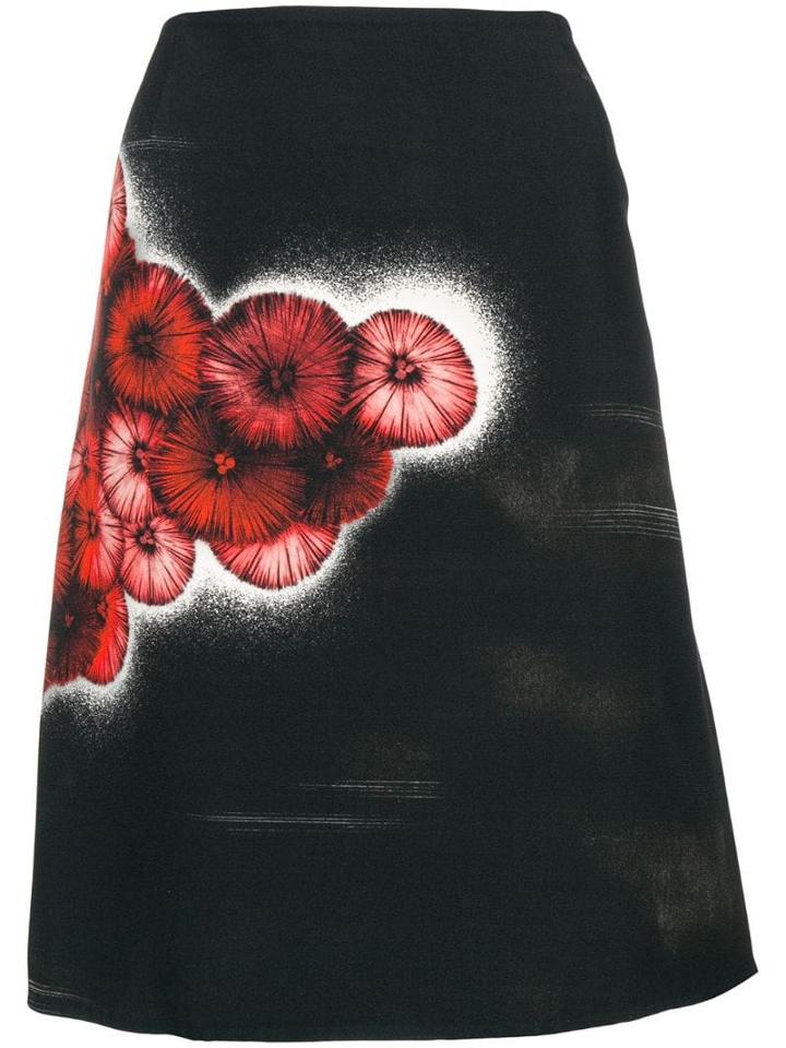 Prada Pre-owned Floral Print Mini Skirt - Black