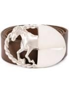 Maison Margiela - Silver Horse Buckle Belt - Men - Leather - 100, Brown, Leather