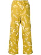Aspesi Leaf Print Trousers - Yellow