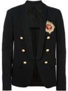 Balmain Logo Badge Blazer, Men's, Size: 54, Black, Cotton