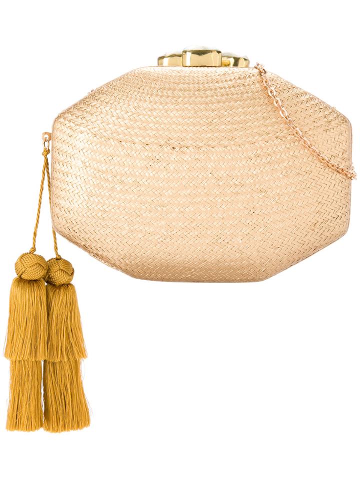 Rafe Interwoven Clutch Bag - Metallic
