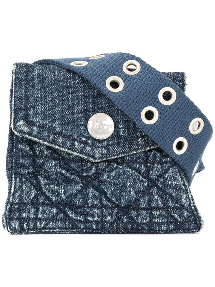 Christian Dior Vintage Denim Belt Bag - Blue