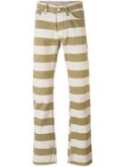 Helmut Lang Vintage 1999 Striped Straight Fit Trousers - Green