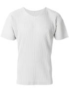 Homme Plissé Issey Miyake Ribbed Effect T-shirt - Grey