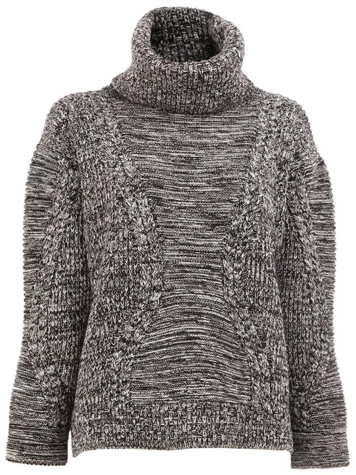 Maison Ullens Roll Neck Cable Knit Jumper - Black