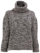 Maison Ullens Roll Neck Cable Knit Jumper - Black