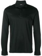 Z Zegna Long Sleeved Polo Sweatshirt - Black