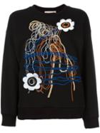 Christopher Kane - Daisy Lace Sweatshirt - Women - Cotton - S, Women's, Black, Cotton