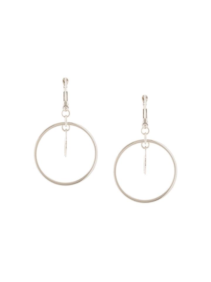 Marine Serre Big Ring Moon Earrings - Silver
