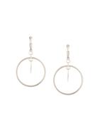 Marine Serre Big Ring Moon Earrings - Silver