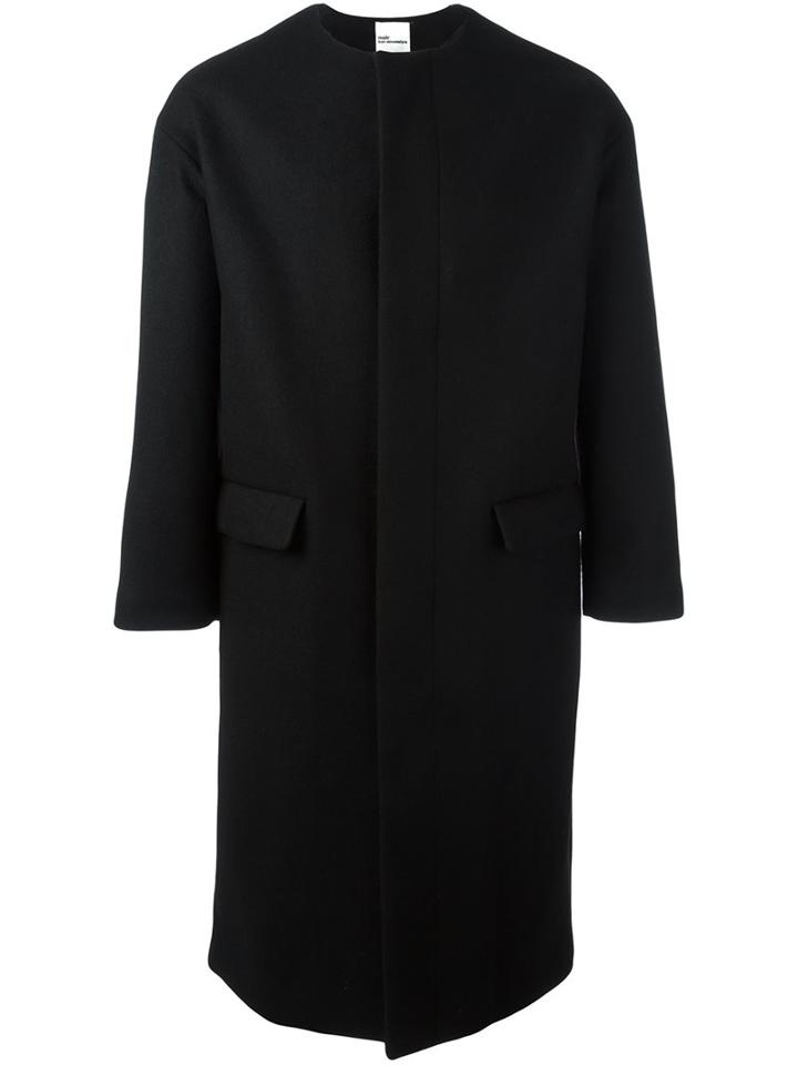 Comme Des Garçons Noir Kei Ninomiya Single Breasted Coat, Women's, Size: Medium, Black, Nylon/cupro/angora/wool