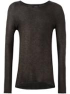 Avant Toi Raw-edge Jumper, Men's, Size: Large, Brown, Silk/polyester/cashmere