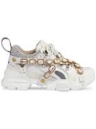 Gucci Sneaker Flashtrek Con Cristalli Staccabili - White