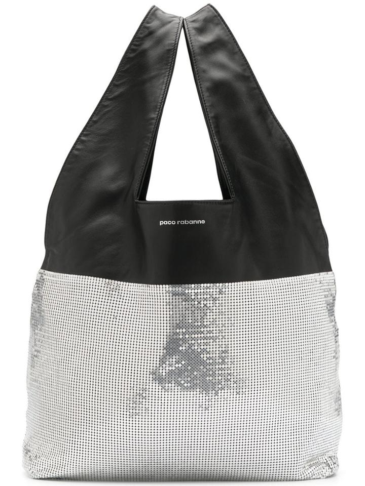 Paco Rabanne Panelled Chainmail Slouchy Tote - Silver