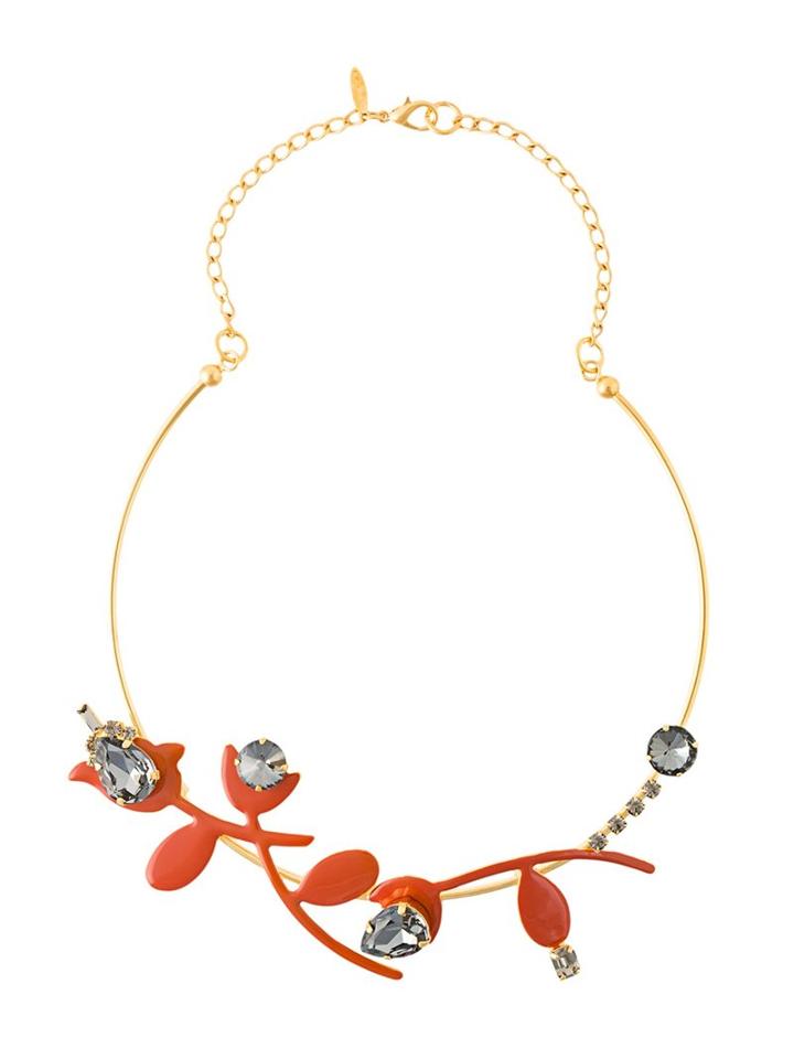 Marni Floral Necklace, Women's, Metallic