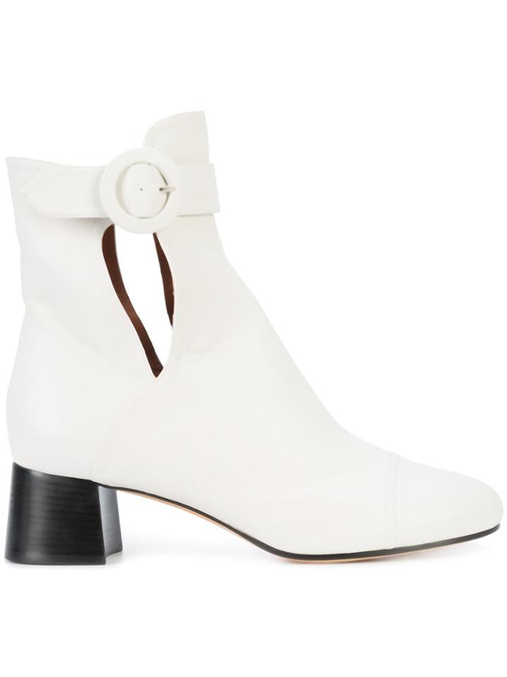Derek Lam Tosca Open Side Buckle Bootie - White