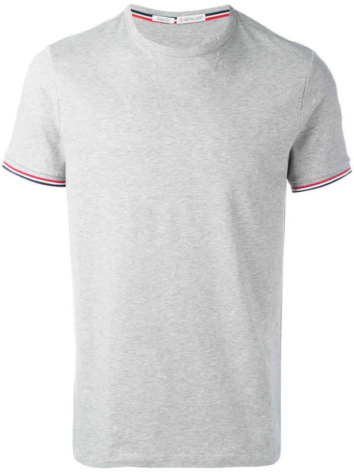 Moncler Stripe Detail Arm T-shirt - Grey