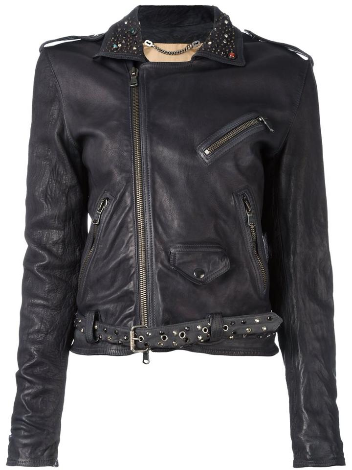 Pihakapi Floral Embroidered Biker Jacket