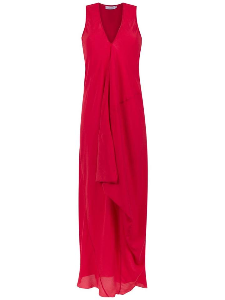 Mara Mac Silk Long Dress - Red