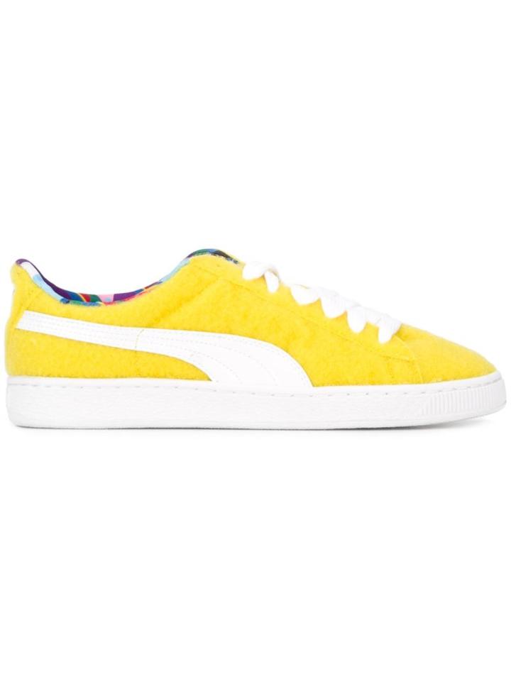 Puma Puma X Dee & Ricky Basket Sneakers, Adult Unisex, Size: 11.5, Yellow/orange, Acrylic/rubber/polyester