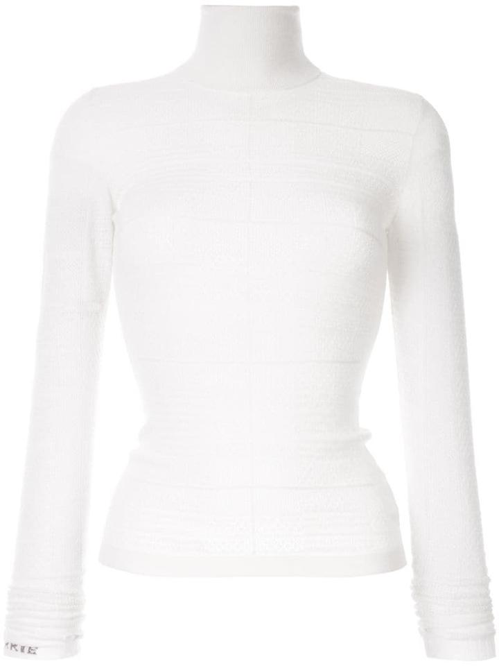 Barrie Roll-neck Fitted Sweater - White