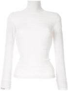 Barrie Roll-neck Fitted Sweater - White