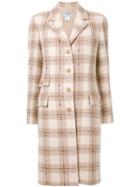 Chanel Vintage Checked Coat, Women's, Size: 40, Brown
