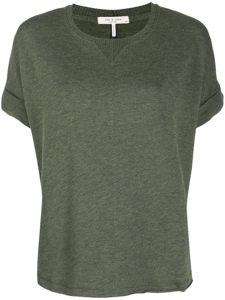 Rag & Bone Ribbed Panel T-shirt - Green