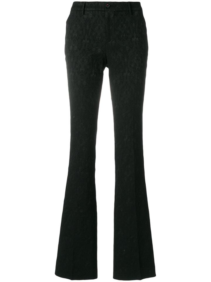 Pt01 Flared Jacquard Trousers - Black