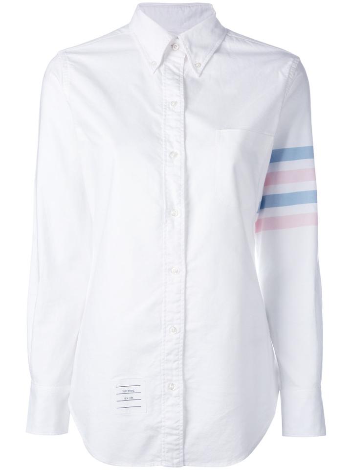 Thom Browne Striped Sleeve Shirt, Women's, Size: 44, White, Cotton
