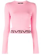 Versus - Logo Hem Jumper - Women - Polyester/viscose - 40, Pink/purple, Polyester/viscose