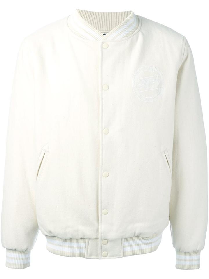 Stussy Padded Bomber Jacket, Men's, Size: Small, White, Wool/polyester