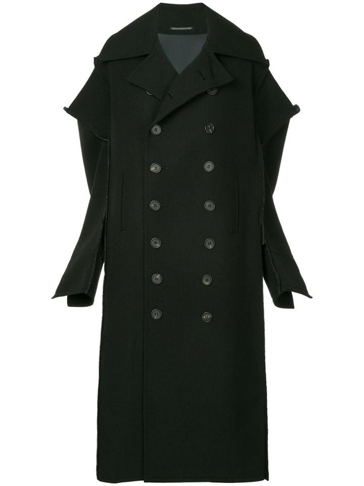 Yohji Yamamoto Double-breasted Deconstructed Coat - Black