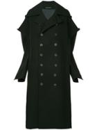Yohji Yamamoto Double-breasted Deconstructed Coat - Black