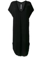 Raquel Allegra - Feather Trim Shirt Dress - Women - Rayon - 1, Women's, Black, Rayon