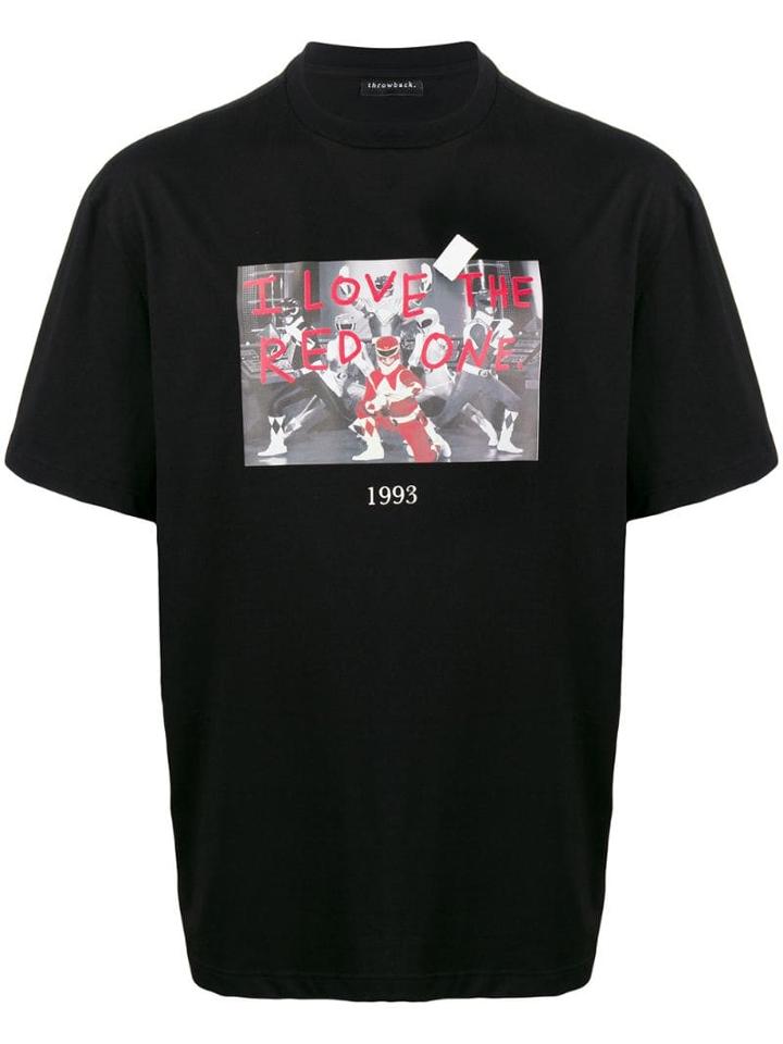 Throwback. Power Rangers Print T-shirt - Black