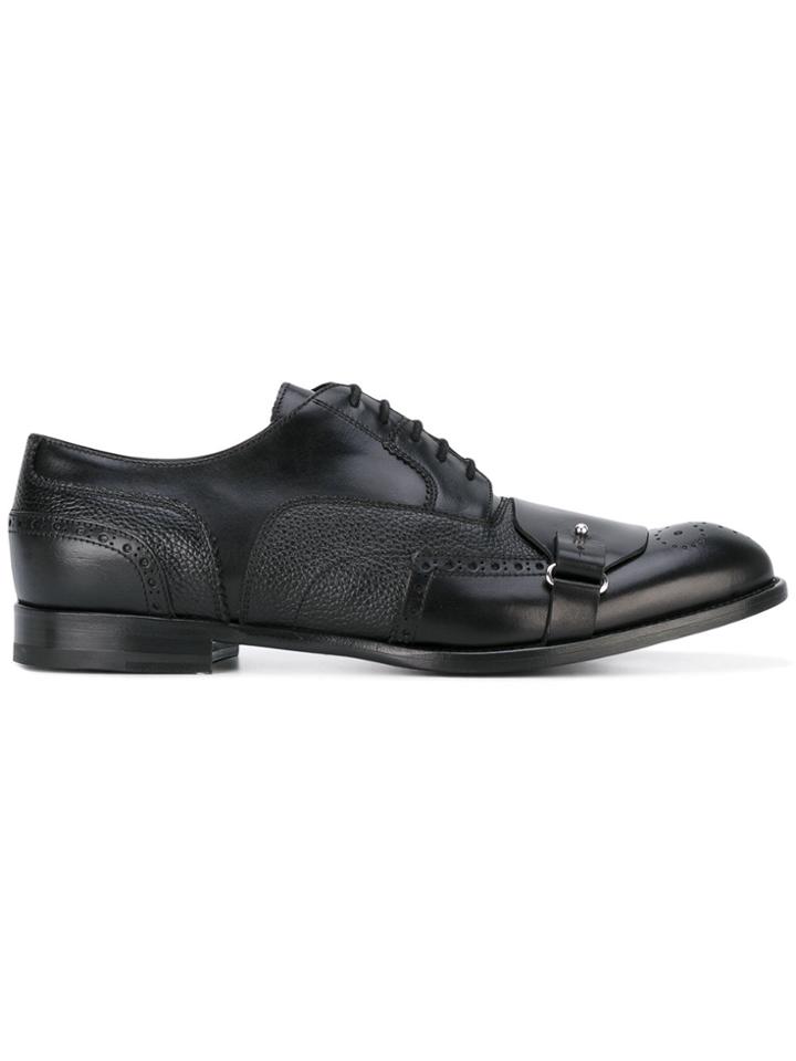 Alexander Mcqueen Buckle Strap Brogues - Black