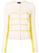 Cashmere In Love Capucine Cropped Striped Cardigan - Neutrals