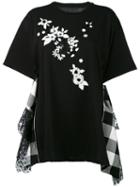 Antonio Marras - Embroidered Panel T-shirt - Women - Cotton/polyester - 2, Black, Cotton/polyester