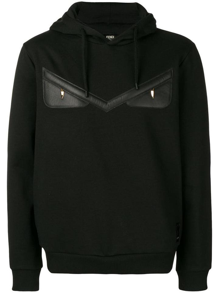 Fendi Bag Bugs Appliqué Hoodie - Black