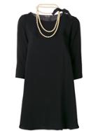 Twin-set Pearl Necklace Detail Dress - Black