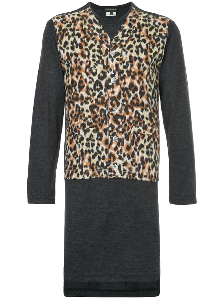 Comme Des Garçons Vintage Leopard Panel Jumper - Grey
