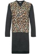 Comme Des Garçons Vintage Leopard Panel Jumper - Grey