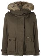 Woolrich 'scarlett' Short Eskimo Jacket, Women's, Size: Small, Green, Feather Down/polyamide/racoon Fur