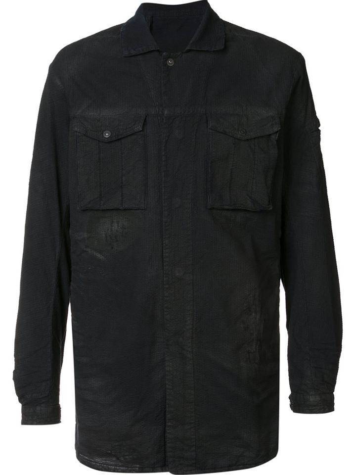 11 By Boris Bidjan Saberi Cargo Shirt, Men's, Size: Medium, Black, Cotton
