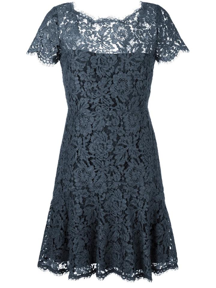 Diane Von Furstenberg Floral Lace Dress, Women's, Size: 8, Grey, Polyester/polyamide/cotton/spandex/elastane