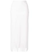 Dion Lee Perforated Fringed Hem Skirt - White