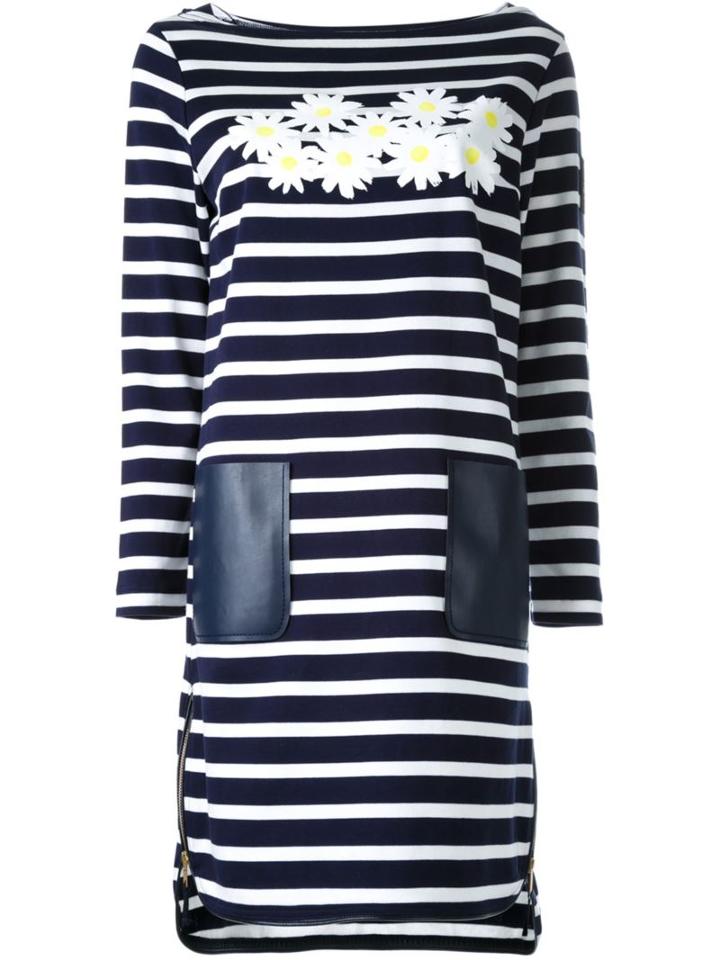Muveil Daisy Print Detail Striped Dress