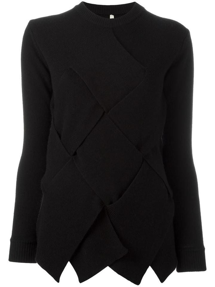 Miahatami Oversized Woven Detail Jumper, Women's, Size: 44, Black, Mohair/cashmere