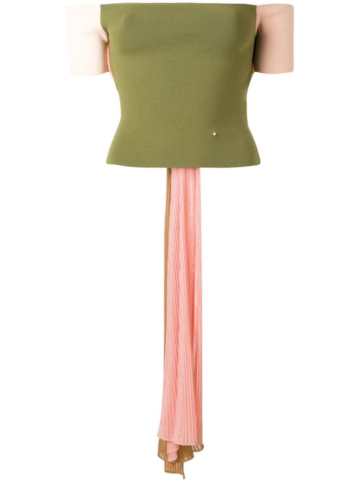 Esteban Cortazar Fitted Off The Shoulder Top - Green